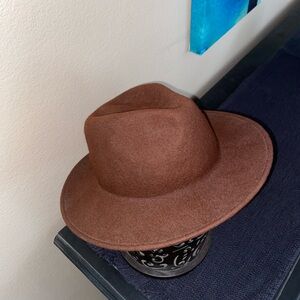 Brown Zara wool brim hat y2k fedora street wear cap festival accessory headwear